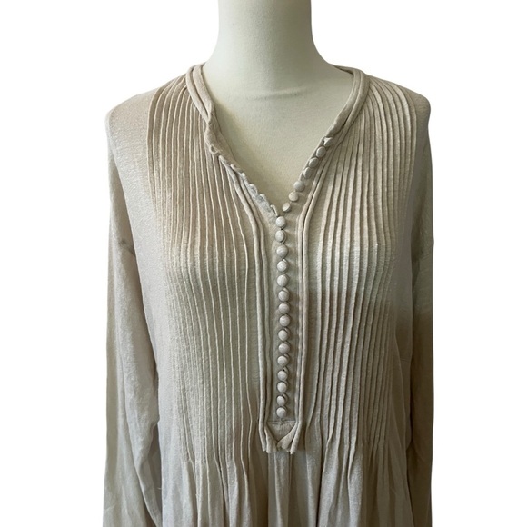 URBAN ZEN MIDI DRESS LAGENLOOK LINEN ARTISAN LUXURY RELAXED BOHEMIAN MINIMALIST - Picture 3 of 13